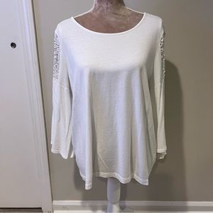 Chico’s lace accent flare sleeve top